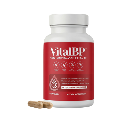 VitalBP Blood Pressure, Blood Flow & Artery Support, CoQ10, K2 & D3, 60Caps