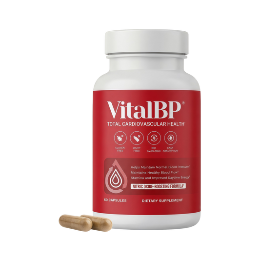 VitalBP Blood Pressure, Blood Flow & Artery Support, CoQ10, K2 & D3, 60Caps